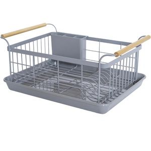 Yamazaki wood handle dish drying rack